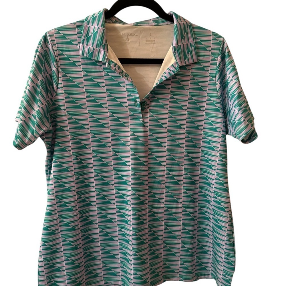 Antigua Polo with Purple and Green Accents Sz.L